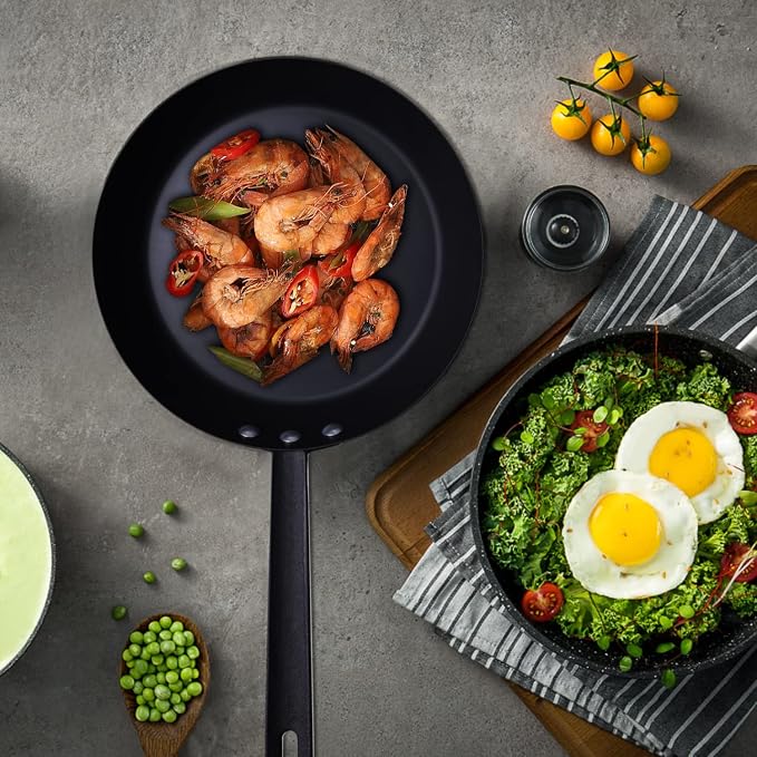 Coating-Free Carbon Steel Pan, Durable 10 Inch Nitrided Frying Pan, Oven Broiler Safe 660F and Induction Compatible, PFOA Free - Image 4