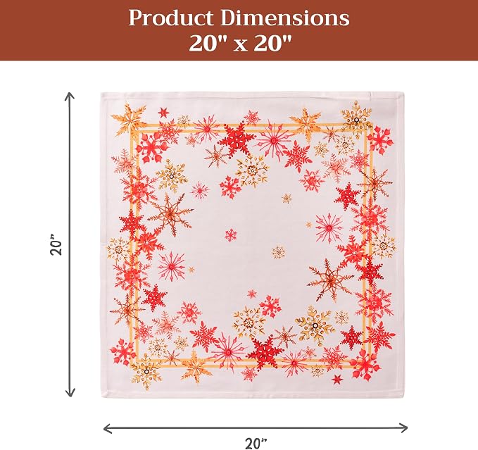 Maison d' Hermine Cloth Napkins Set of 4 Reusable 100% Cotton (20" x 20") | Everyday Square Napkins Cloth Washable Dinner Wedding Restaurant Hotel Kitchen Thanksgiving Christmas - Crystal Star - Image 7