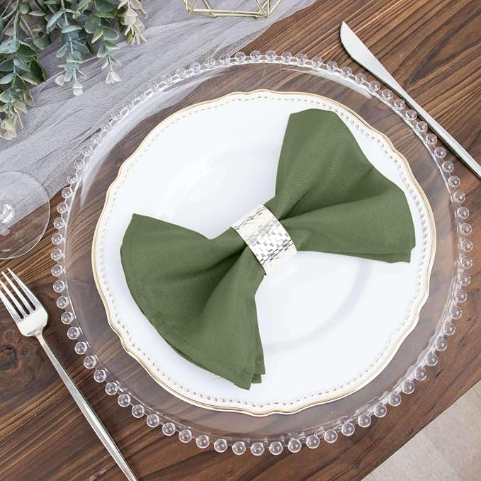 Efavormart Premium Cloth Napkins Set of 50, 17x17 Inch Willow Green Violet Seamless Dinner Napkins, Washable Linen Table Napkin Cloth with Hemmed Edges for Weddings, Party and Banquet - Image 2