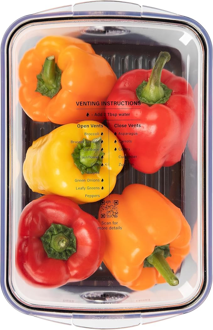 ProKeeper+ by Progressive Stackable Produce ProKeeper Storage Container with Stay-Fresh Vent System (PKS-902 (5.7 qt Large Produce)) - Image 6
