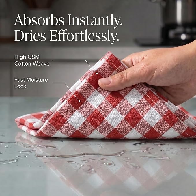 Urban Villa Kitchen Towels Cotton Dish Towels 20”x30” (Set of 6) Rust - Image 2