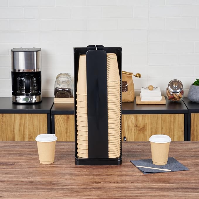 Restaurantware Restpresso Coffee Bar Organizer, 1 Count Durable 4 Compartments, Compact Size, Black Plastic Tabletop Coffee Supplies Organizer For Homes, Office Spaces, Breakrooms, and Lounges - Image 7
