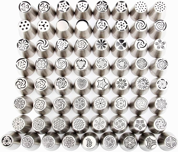 65 Pieces Stainless Steel Different Large Russian Flower Piping Tips Kit | Different Large Sizes, Stainless Steel,Seamless Welding - Image 3