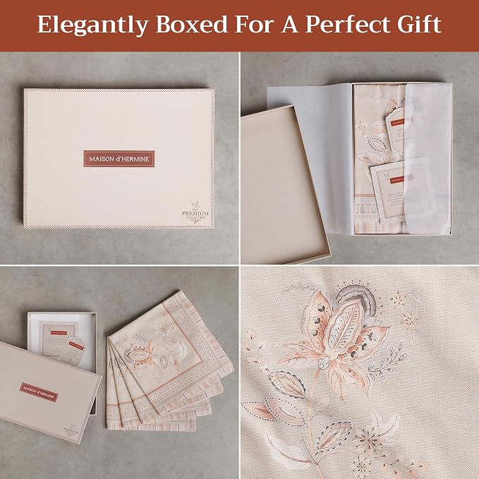 Maison d' Hermine Cloth Napkins Set of 4 100% Combed Cotton (20" x 20") | Everyday Square Napkins Cloth Washable Dinner Party Wedding Restaurant Hotel Kitchen Spring Summer - Society Florals - Image 6