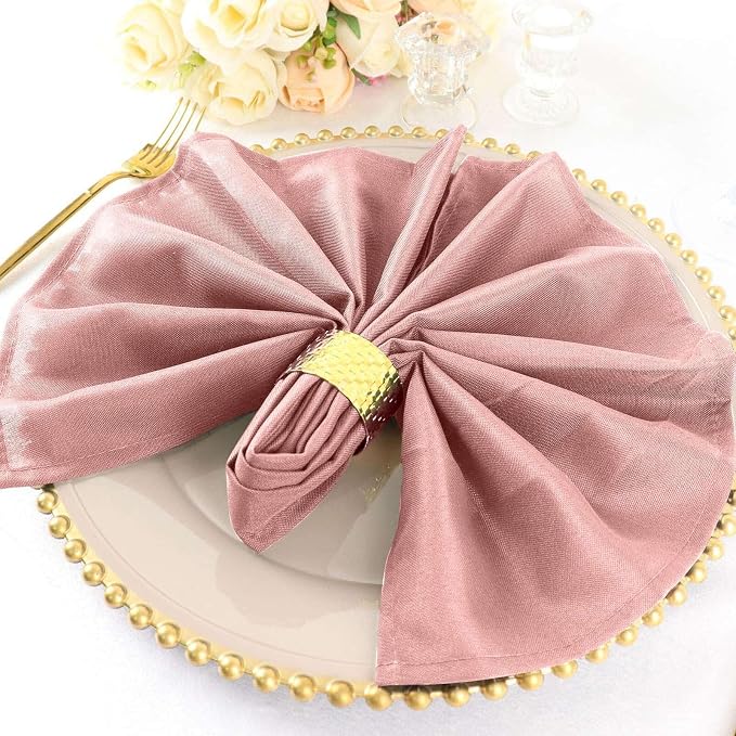 Efavormart Premium Cloth Napkins Set of 5, 20x20 Inch Dusty Rose Seamless Dinner Napkins, Washable Linen Table Napkin Cloth with Hemmed Edges for Weddings, Party and Banquet - Image 6