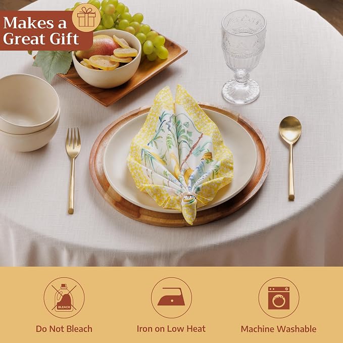 Maison d' Hermine Cloth Napkins Set of 4 Reusable 100% Cotton (18" x 18") | Everyday Square Napkins Cloth Washable Dinner Party Wedding Restaurant Hotel Kitchen Spring Summer - Sitelle - Image 5
