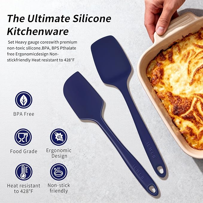 5PCS Silicone Kitchen Utensils Set, Heat Resistant Spatula Set | Cooking Tools Made of Food Grade BPA Free Silicone, Heat Resistant Design Protects Nonstick Cookware for Everyday Meals - Image 4