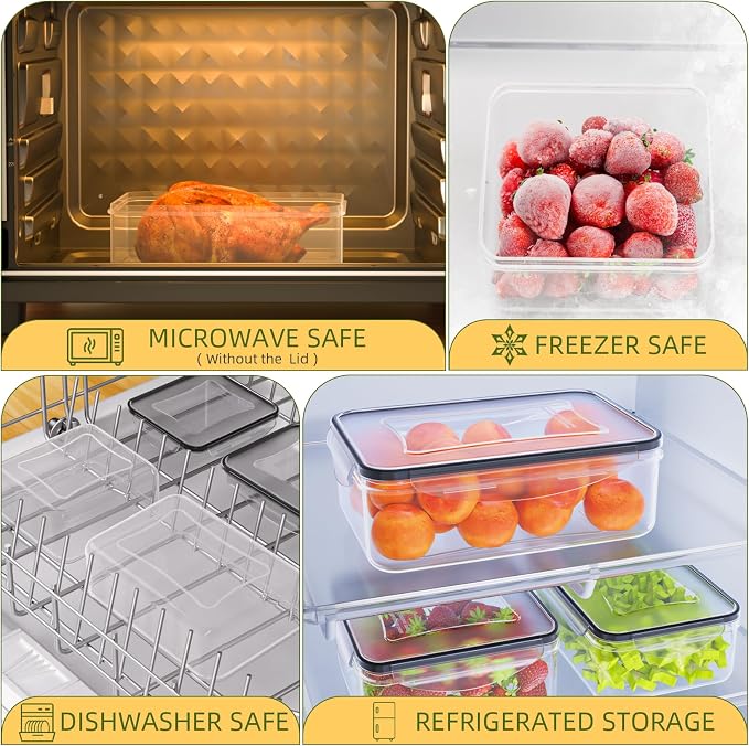 50 PCS Food Storage Containers with Lids Airtight (25 Lids & 25 Containers)- Reusable Plastic Leakproof Meal-Prep Container for Kitchen Storage Organization Microwave/Dishwasher Safe with Labels & Pen - Image 6