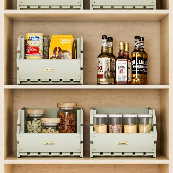 Wood Potato Onion Storage Bins - Wooden Stackable Produce Basket - Fruit Vegetable Storage for Kitchen Pantry Organization, Set 3 Pieces - Image 7
