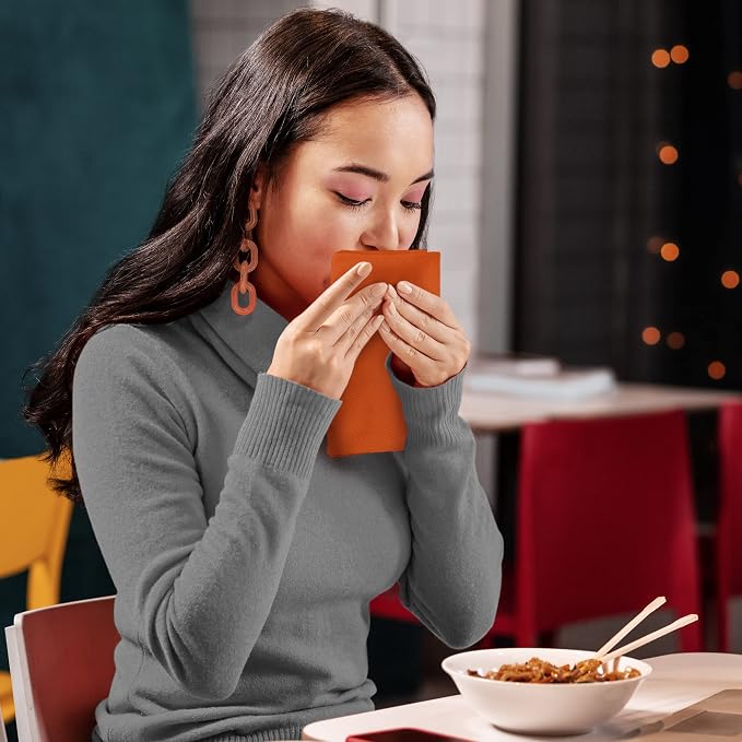 Utopia Kitchen Orange Cloth Napkins [12 Pack, 20x20 Inch] Absorbent Cotton Blend Washable and Reusable for Halloween, Thanksgiving, Dinner, Restaurant, Lunch, Wedding and Hotel - Image 9