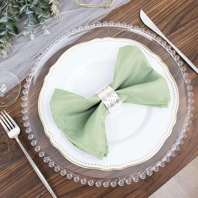 Efavormart Premium Cloth Napkins Set of 50, 17x17 Inch Sage Green Violet Seamless Dinner Napkins, Washable Linen Table Napkin Cloth with Hemmed Edges for Weddings, Party and Banquet - Image 7