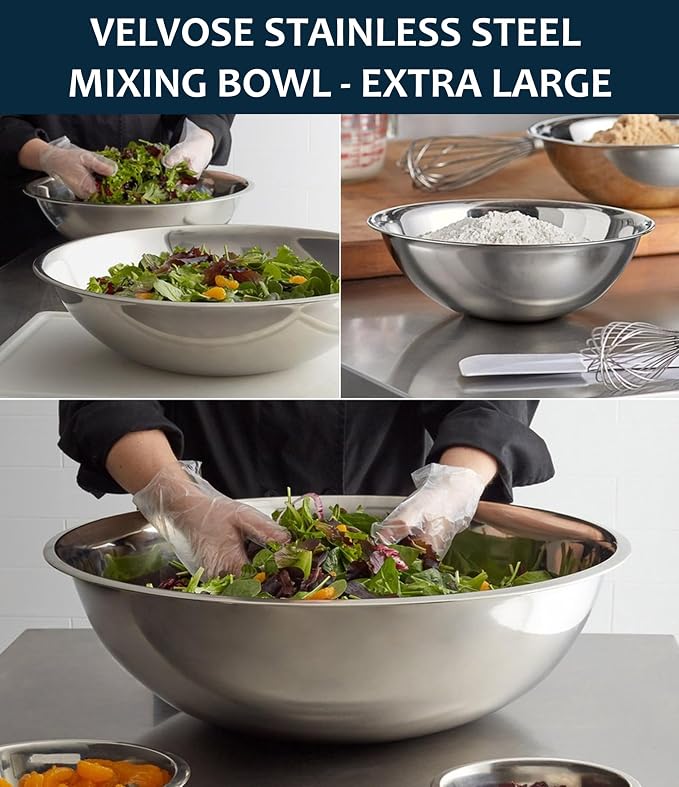 Stainless Steel Mixing Bowl Extra Large, 17-Quart, 18.5 inch (Diameter), 5.3 inch (Height) Mixing Bowl 18.5" (1) - Image 4