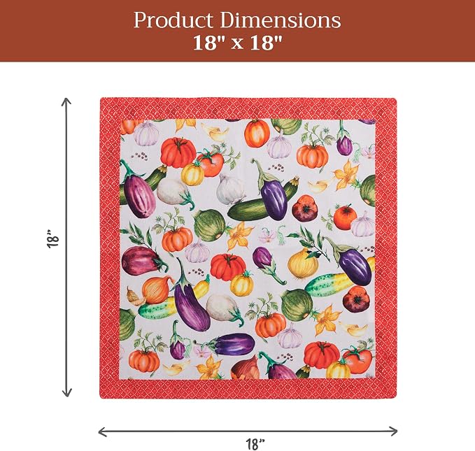 Maison d' Hermine Cloth Napkins Set of 4 Reusable 100% Cotton (18" x 18") | Everyday Square Napkins Cloth Washable Dinner Party Wedding Restaurant Hotel Kitchen Spring Summer - Ratatouille - Image 7