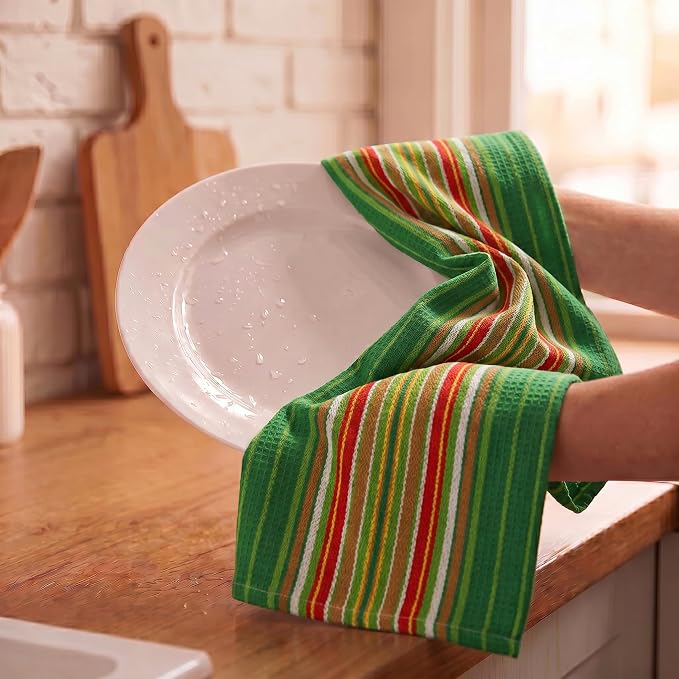 Urban Villa Kitchen Towel Cotton Dish Towel 20”x30”(Set of 6) Leaf Green - Image 7
