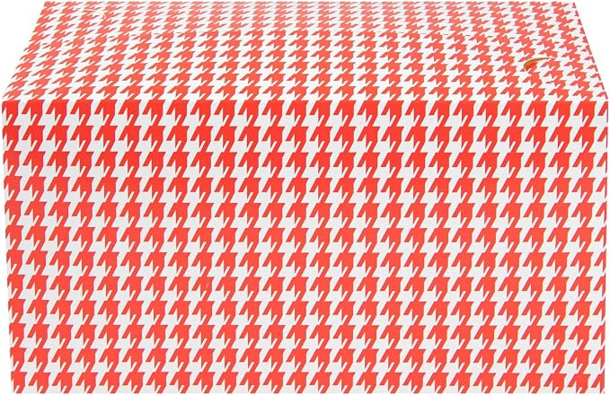 Restaurantware Bio Tek 80 Ounce To Go Boxes 400 Rectangle Take Out Food Containers - Fast Top Closure Disposable Red Houndstooth Paper Carry Out Containers For Burgers Or Fried Chicken - Image 2