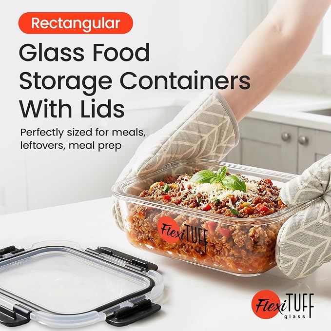 20pcs Set Food Storage Containers (10 Airtight & 10 Lids) |Lunch Containers | Meal Prep Containers | BPA Free, Leakproof Lids, Dishwasher, Microwave and Freezer Safe for Kitchen - Image 6