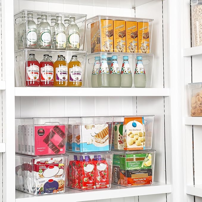 Vtopmart 4 Pack Clear Stackable Storage Bins with Lids, XLarge | BPA-free Plastic, Organize Vertically, For Pantry Kitchen Fridge Cabinet Closet Bathroom, Built to Last, Easy to Move - Image 4