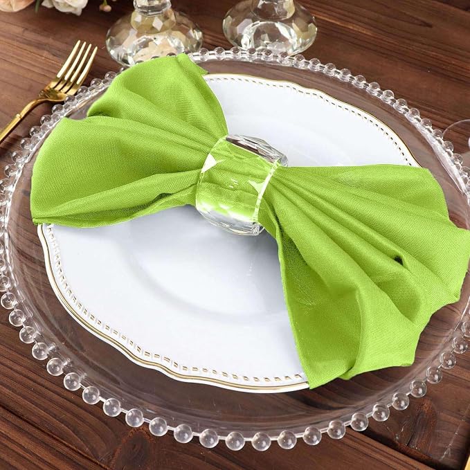 Efavormart Premium Cloth Napkins Set of 5, 20x20 Inch Lime Green Seamless Dinner Napkins, Washable Linen Table Napkin Cloth with Hemmed Edges for Weddings, Party and Banquet - Image 8