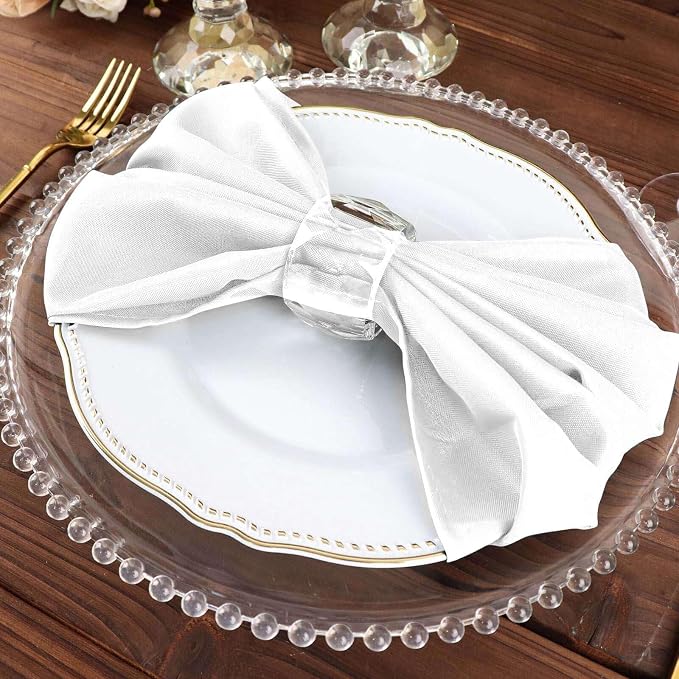 Efavormart Premium Cloth Napkins Set of 10, 20x20 Inch White Seamless Dinner Napkins, Washable Linen Table Napkin Cloth with Hemmed Edges for Weddings, Party and Banquet - Image 6