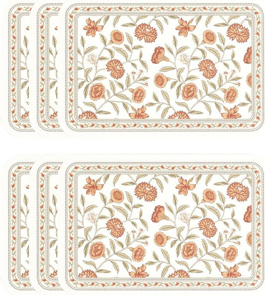 Vinyl Waterproof Placemats Set of 6 Rectangular,12"*17"-Albano A | Wipeable Beautiful Print Place Mats,Stain Resistant,Heat Resistant,Everyday Meals,Kitchen,Dinning,Holiday,Decor by Isaennehomedecoration