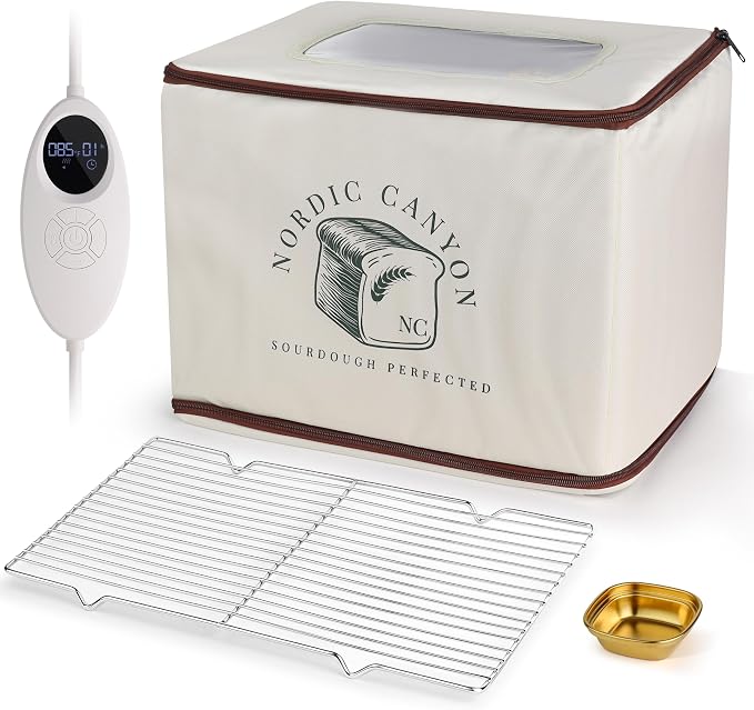 Bread Proofing Box, Beige | Sourdough Proofer, Temperature Control 68–120°F, 24-Hour Timer, Foldable Countertop, Dough Fermentation by Unknown