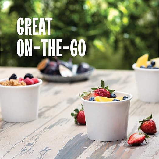[12 oz. - 250 Sets] Paper Food Container with Lid, Insulated Food Cups with Vented Lids - Hot or Cold To Go Soup Cup, for Soups, Ice Cream and Yogurt - Eco-Friendly - White - Image 3