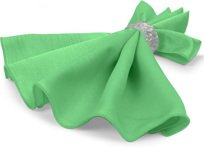 17 x 17-Inch Shantung Satin Cloth Napkins, Kelly Set of 24 - Image 6