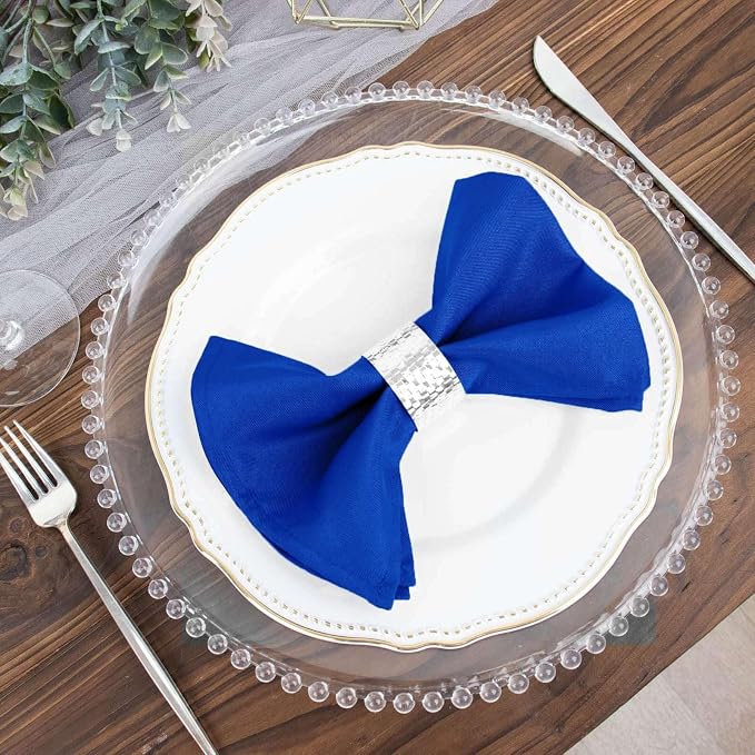 Efavormart Premium Cloth Napkins Set of 5, 17x17 Inch Royal Blue Seamless Dinner Napkins, Washable Linen Table Napkin Cloth with Hemmed Edges for Weddings, Party and Banquet - Image 7