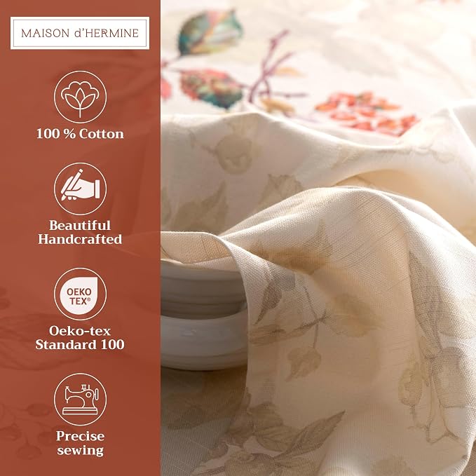 Maison d' Hermine Cloth Napkins Set of 4 Reusable 100% Cotton (20" x 20") | Everyday Square Napkins Cloth Washable Dinner Wedding Restaurant Hotel Kitchen Thanksgiving Christmas - Equinoxe - Beige - Image 2