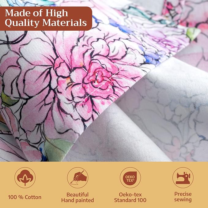 Maison d' Hermine Cloth Napkins Set of 4 Reusable 100% Cotton (20" x 20") | Everyday Square Napkins Cloth Washable Dinner Party Wedding Restaurant Hotel Kitchen Spring Summer - Floral Love - Image 3