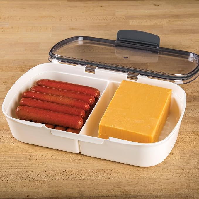 ProKeeper Split Deli Food Storage Container with Air-Tight Silicone Seal and Dry Erase Compatible Lid, 11.75 - Image 4