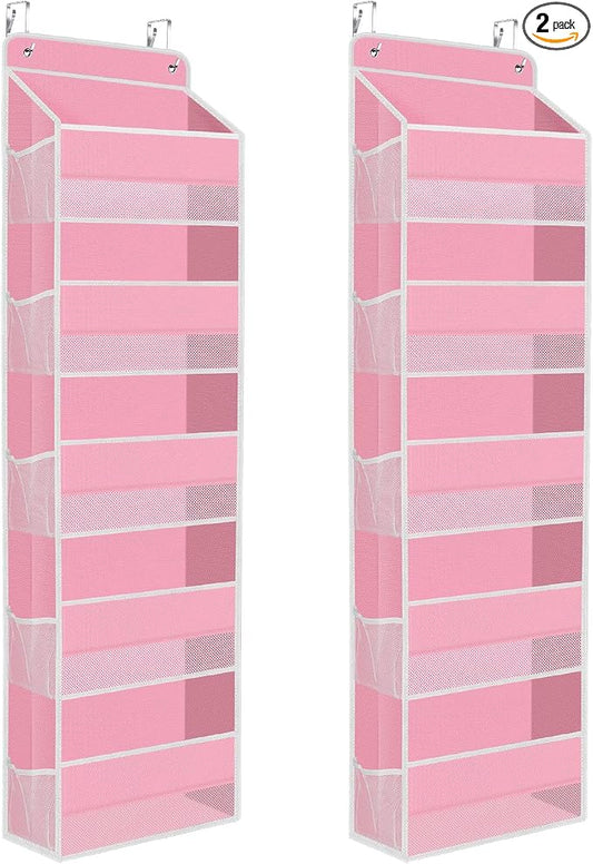 2 Pcs Over The Door Organizer Large Capacity Hanging Storage Room Organizer | 40 lb Capacity, Ultra-Sturdy, Foldable, Mesh Design with Clear Window, Space-Saving Organizer for Pantry, Nursery & Closet by SpaceHacks