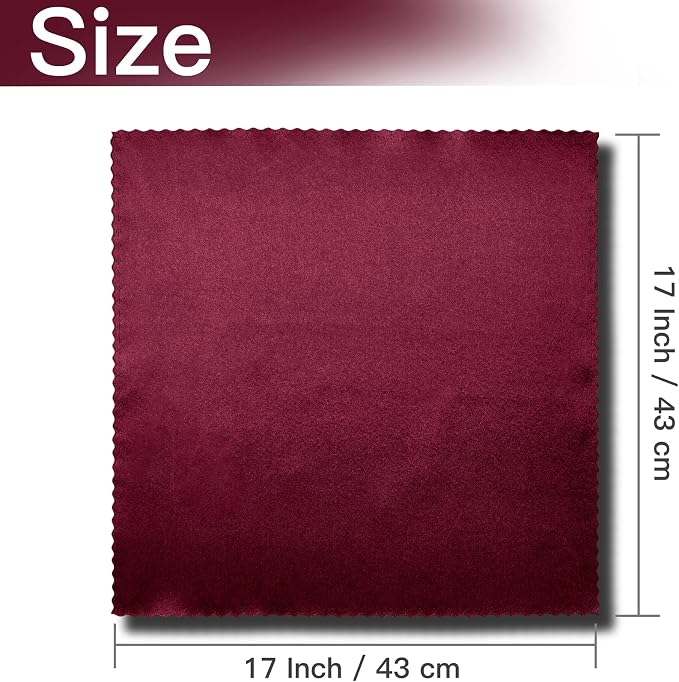 VACVELT 100 Pack Burgundy Scalloped Satin Napkins 17x17 Inch Wedding | Scalloped Floral Edges With Silky Smooth Finish, Seamless Design, Machine Washable Wrinkle And Fade Resistant - Image 5
