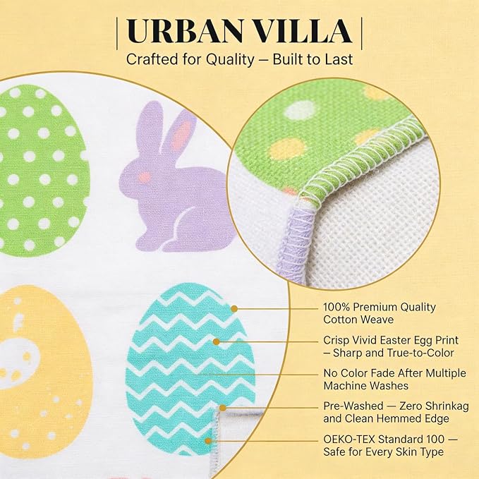 Urban Villa Kitchen Towels Cotton Dish Towels 20”x30” (Set of 6) Egg Print - Image 5