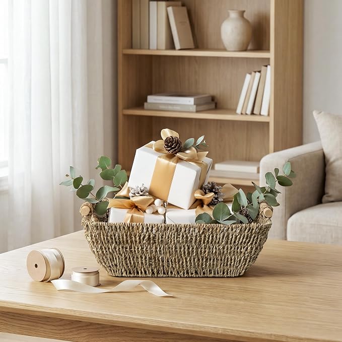 Storageworks Seagrass Storage Baskets, Large Snack Baskets For Shelves - Image 8