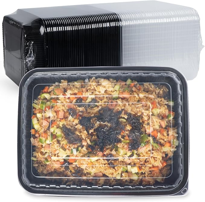 40-Pack 48oz Meal Prep Containers - Shrink Wrap Ready To Use | Large Leakproof Single Compartment To Go Boxes | BPA-Free, Microwave & Freezer Safe | Heavy-Duty Catering & Leftover Storage by FRESHPAK