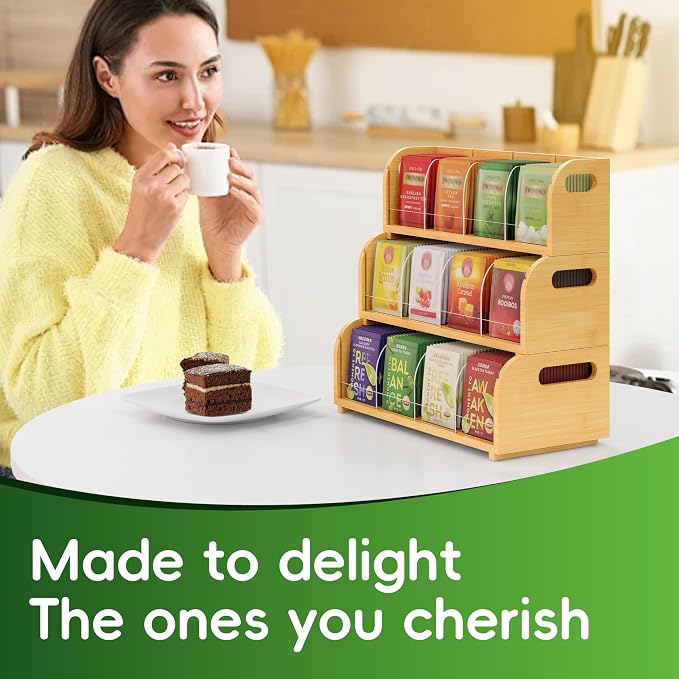 Bamboo Tea Organizer – Stackable Collection (3Tier) - Image 4
