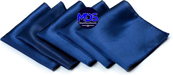 Set of 100 PCS Satin Napkin 12x12 Inch Square, Dinner Table Napkins for Wedding, Bulk Silky Sateen Cloth Napkins for Restaurant Banquet Graduation Birthday Party Decoration - Navy Blue - Image 2