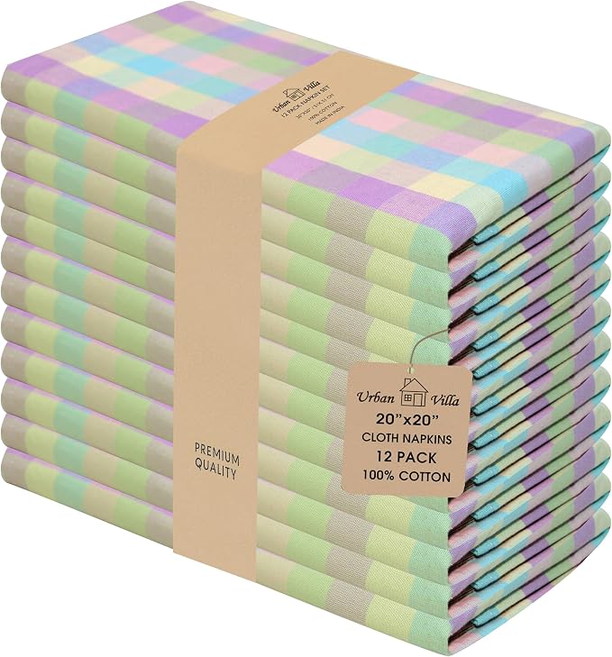 Urban Villa Cloth Napkins Cotton 20x20 (Set of 12) Lagyp by CottonTrends