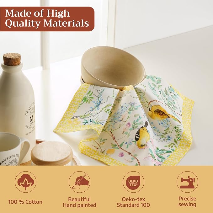 Maison d' Hermine Cloth Napkins Set of 4 Reusable 100% Cotton (18" x 18") | Everyday Square Napkins Cloth Washable Dinner Party Wedding Restaurant Hotel Kitchen Spring Summer - Sitelle - Image 3