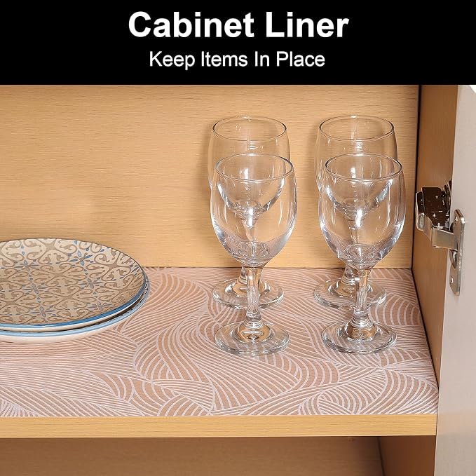 Cooyes Shelf Liners for Kitchen Cabinets, Refrigerator Liners Waterproof & Oil-Proof Kitchen Cupboard Liner Drawer Mats EVA Material Non Adhesive Fridge Liner for Shelves（11.8" W x 360" L） - Image 3