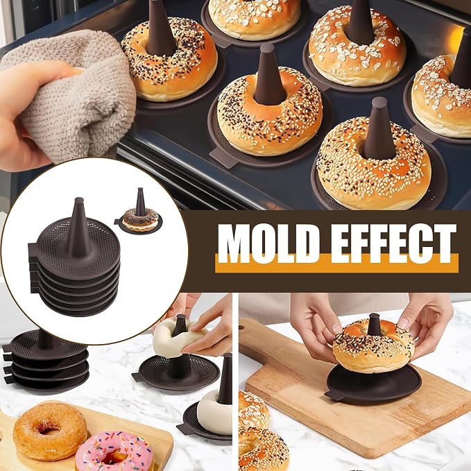 Donut Pan For Baking, Brown Bagel Molds, Pastry Molds For Baking Bagel, Doughnut, Cakes - Send Goods From Local Warehouse (18 PC) - Image 6