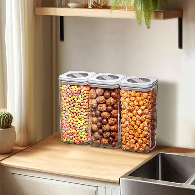 Carol - 112-Ounce Acrylic Canister (Set of 3), Plastic Airtight Food Container, Stackable for Pantry Storage, BPA-Free and Shatter-Proof, Perfect for Home and Commercial Use - Image 8
