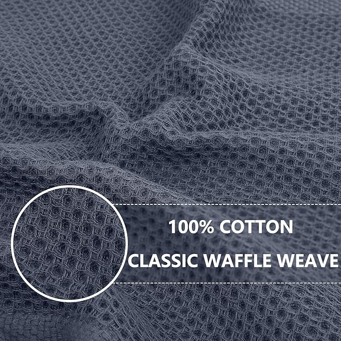Homaxy 100% Cotton Waffle Weave Kitchen Dish Cloths, 9-Pack, Mixed Color | Ultra Soft Absorbent Dish Towels, Quick Drying Dish Rags with Hanging Loop, 12 x 12 Inches - Image 2