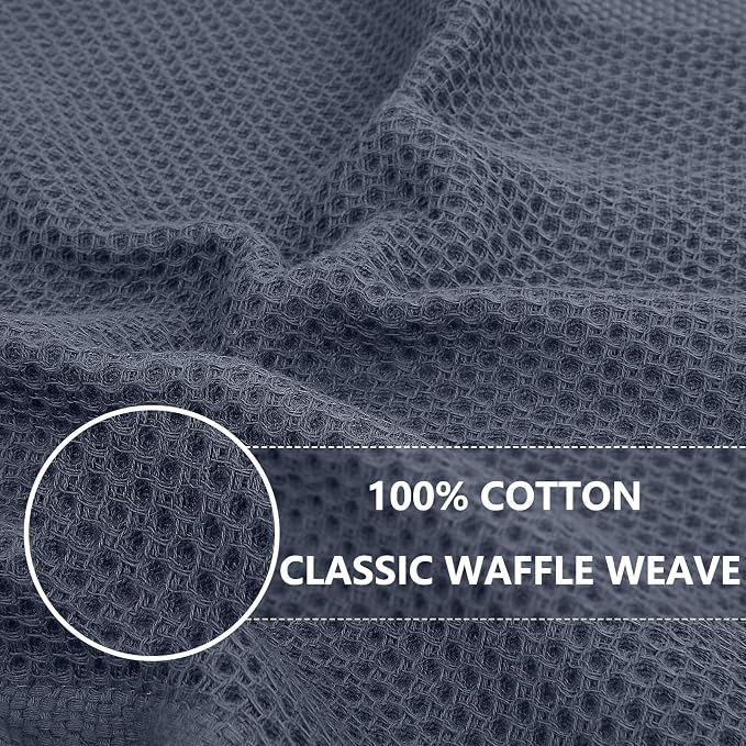Homaxy 100% Cotton Waffle Weave Kitchen Dish Cloths, 9-Pack, Mixed Color | Ultra Soft Absorbent Dish Towels, Quick Drying Dish Rags with Hanging Loop, 12 x 12 Inches - Image 2