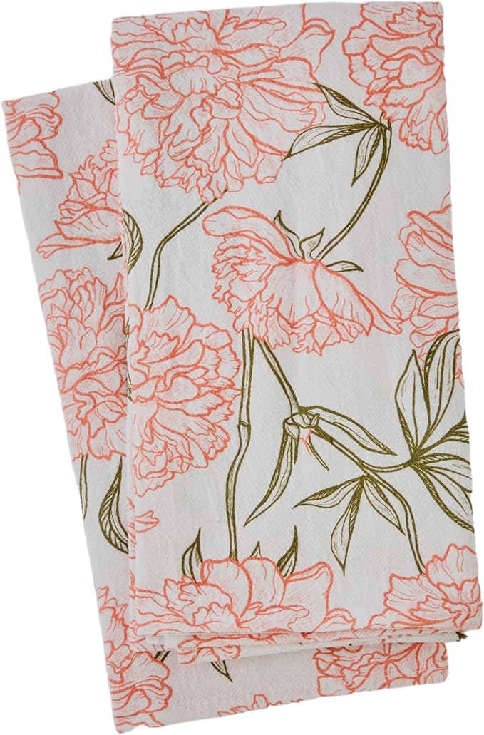 Peony Blossom Cloth Napkins | 100% Cotton, Highly Absorbent, Quick-Dry, & Reusable | Printed Home Decor Premium Cloth Dinner Napkins for Table & Dining | 20" x 20" (Set of 4) - Image 6