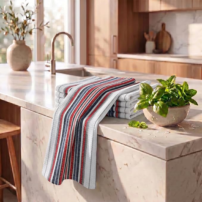 Urban Villa Kitchen Towels Cotton Dish Towels 20”x30” (Set of 6) White - Image 6