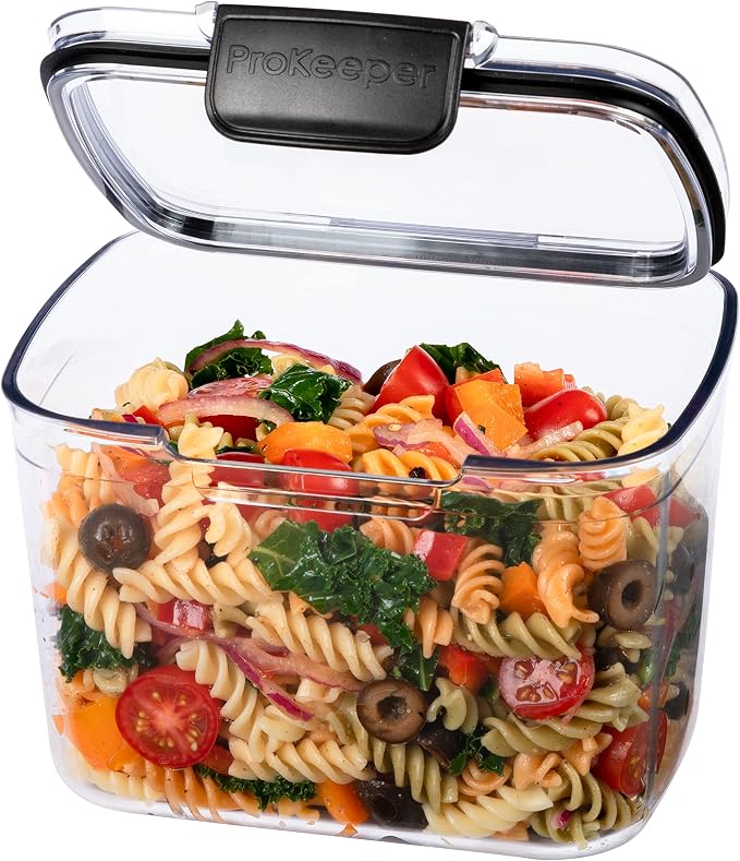 Progressive Prokeeper + Deli Storage Set: Air-Tight Silicone Sealed Containers w Grooved Bottom, Dry Erase Lid, BPA-Free, Stackable, Keeps Meats & Cheeses Fresh Longer, PKS-706C Tall Deli 1.65L - Image 2