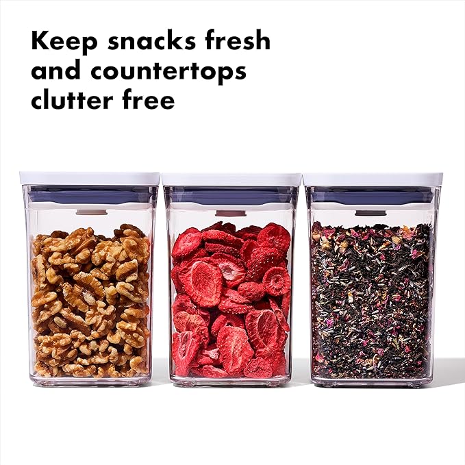 OXO Good Grips 3-PC Small Square Short POP Container Set,(Pack of 2) - Image 2