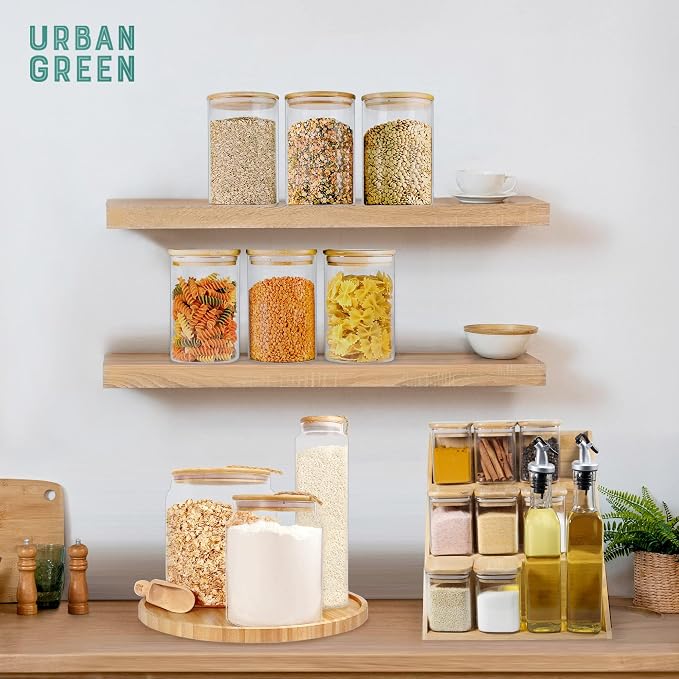 Glass Jars with Airtight Lids, Airtight Glass Canisters with Locking Lids, (Bamboo-20oz-30oz) - Image 7